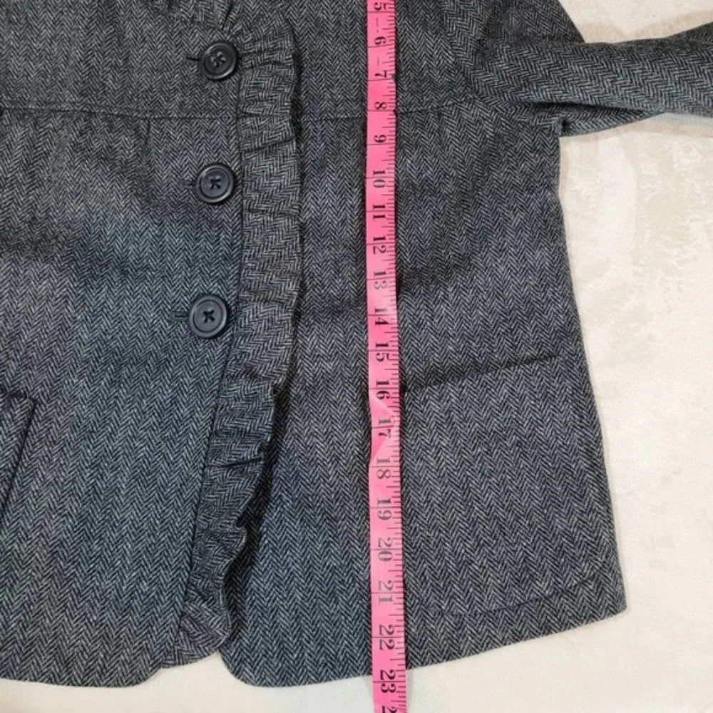 J. Crew Gray Ruffle Jacket - Picture 7 of 8